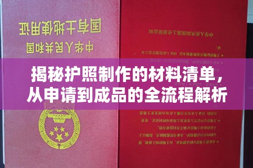 滨湖揭秘护照制作的材料清单，从申请到成品的全流程解析