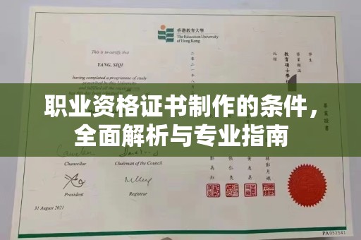 滨湖职业资格证书制作的条件，全面解析与专业指南